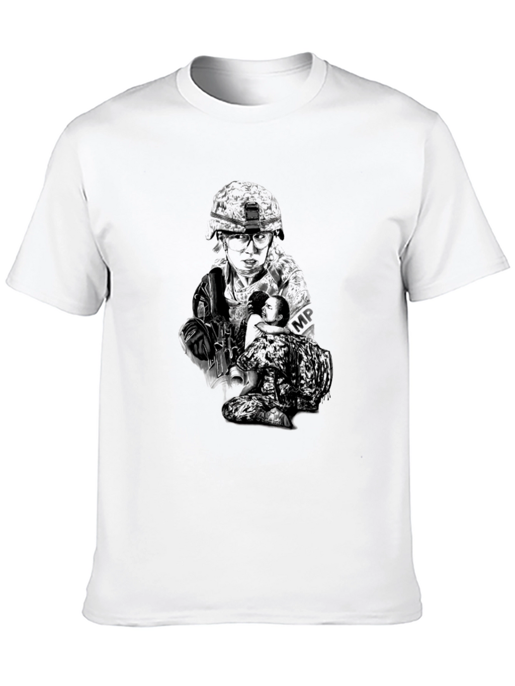Black Military Graphic T-Shirt