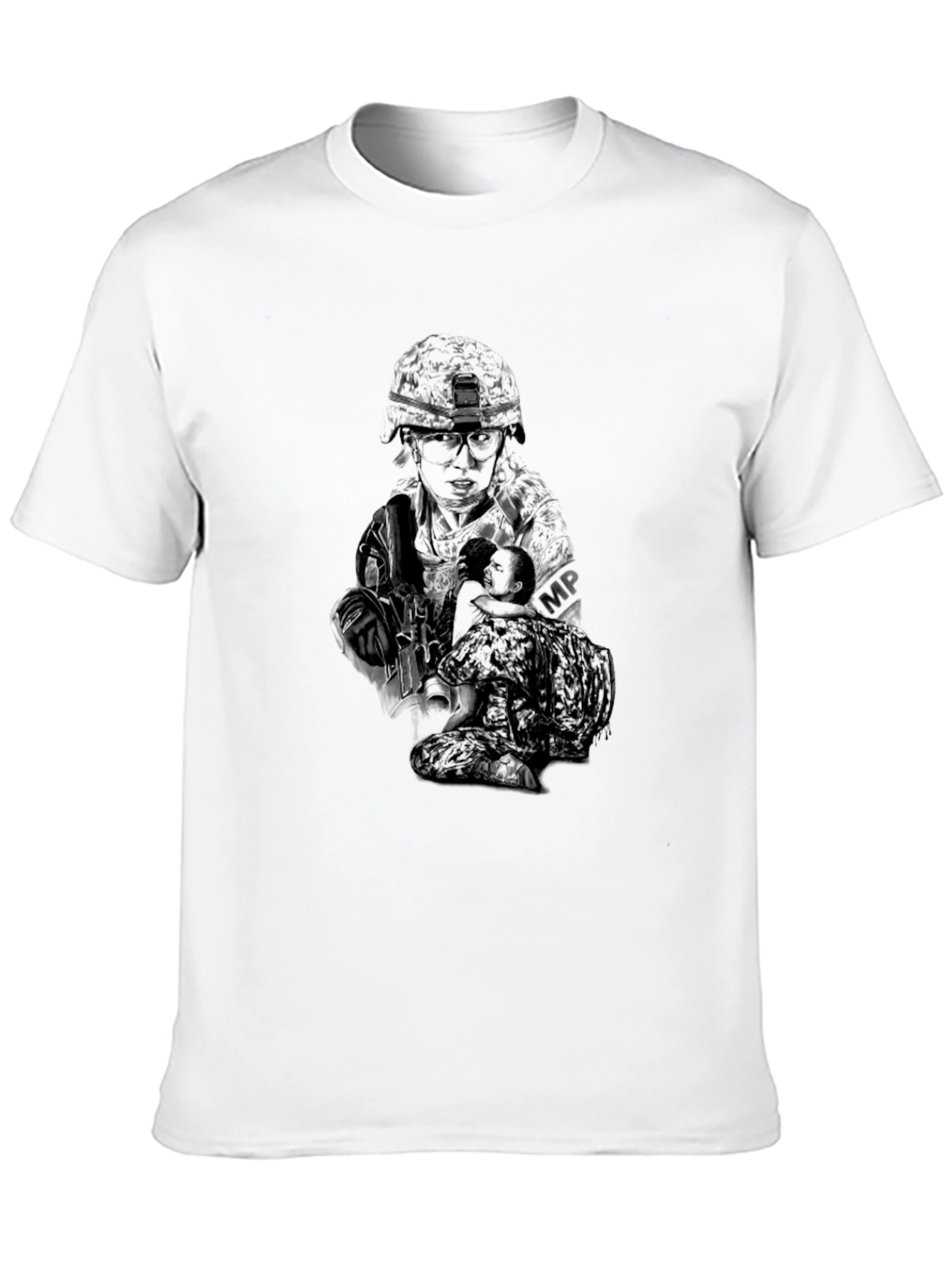 Black Military Graphic T-Shirt