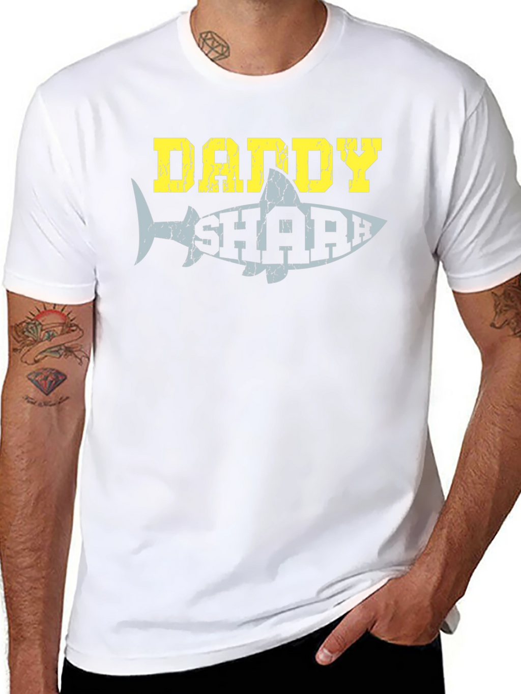 Daddy Shark Graphic Tee - Black Cotton T-Shirt