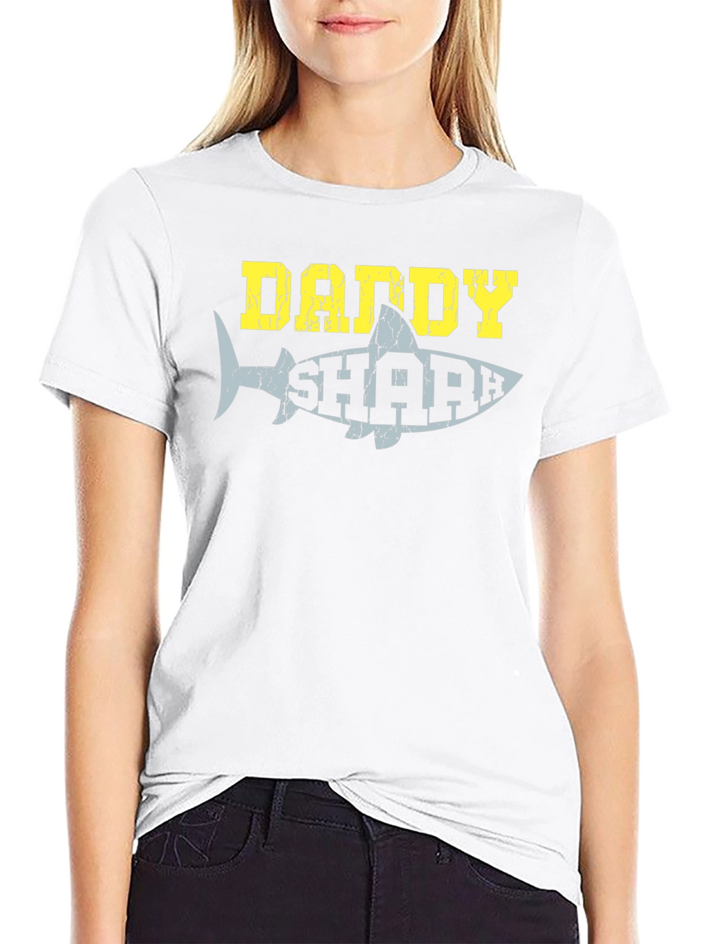 Daddy Shark Graphic Tee - Black Cotton T-Shirt
