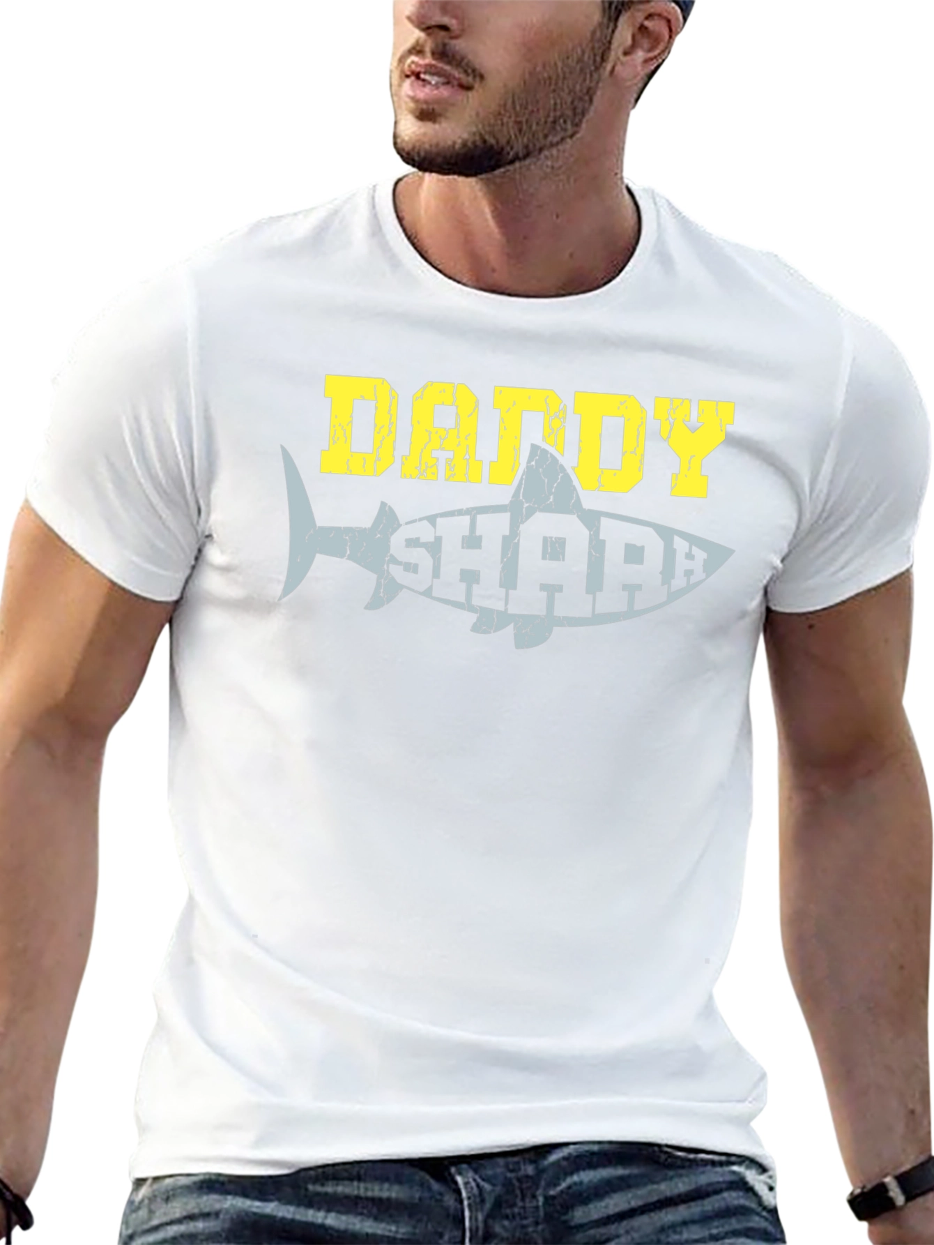 Daddy Shark Graphic Tee - Black Cotton T-Shirt