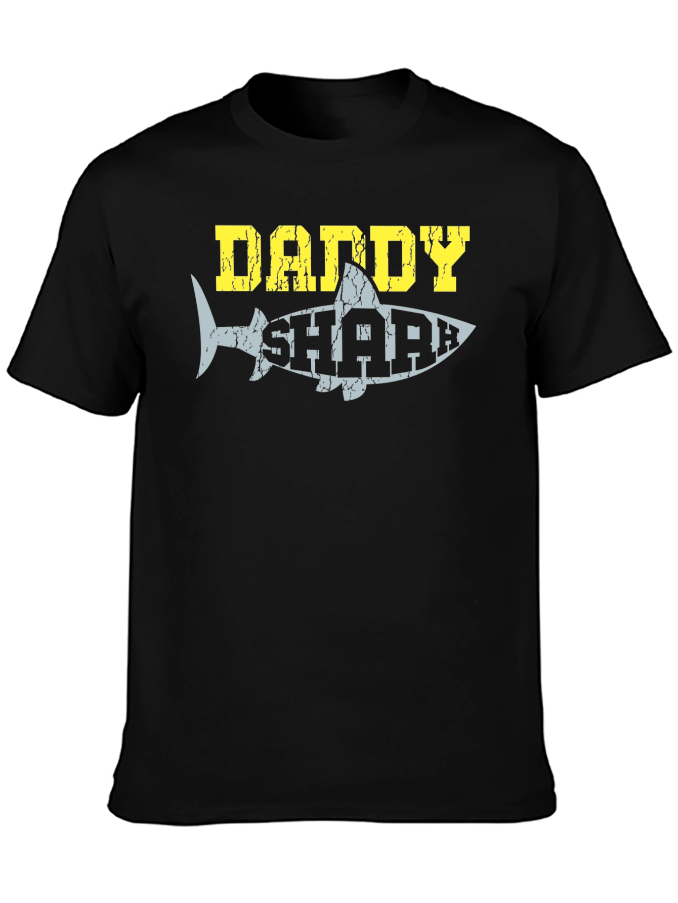 Daddy Shark Graphic Tee - Black Cotton T-Shirt