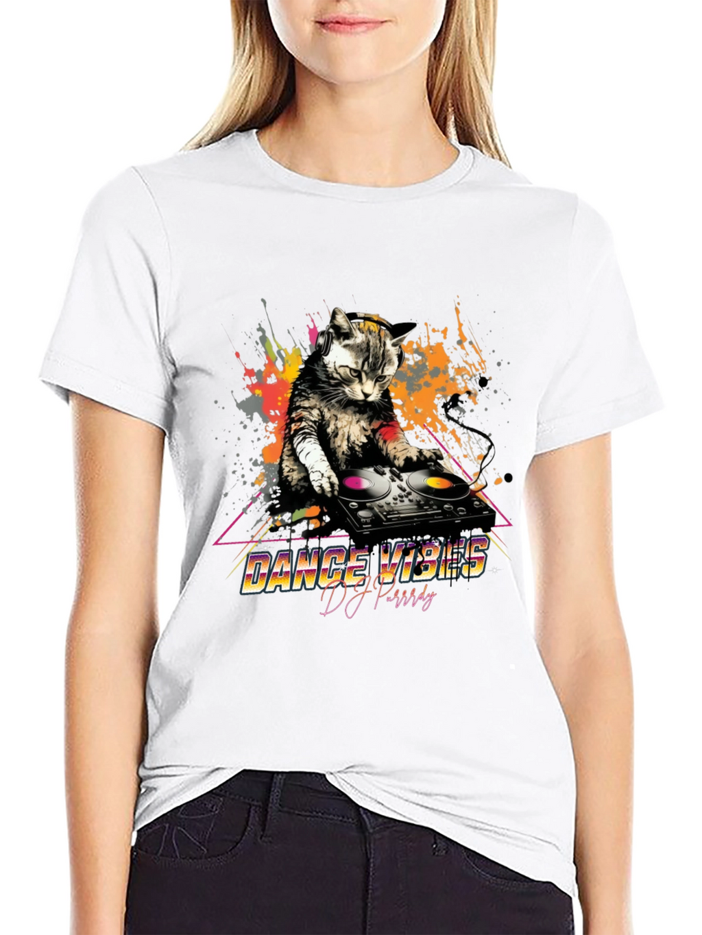 DJ Cat T-Shirt - Dance Vibes Graphic Tee