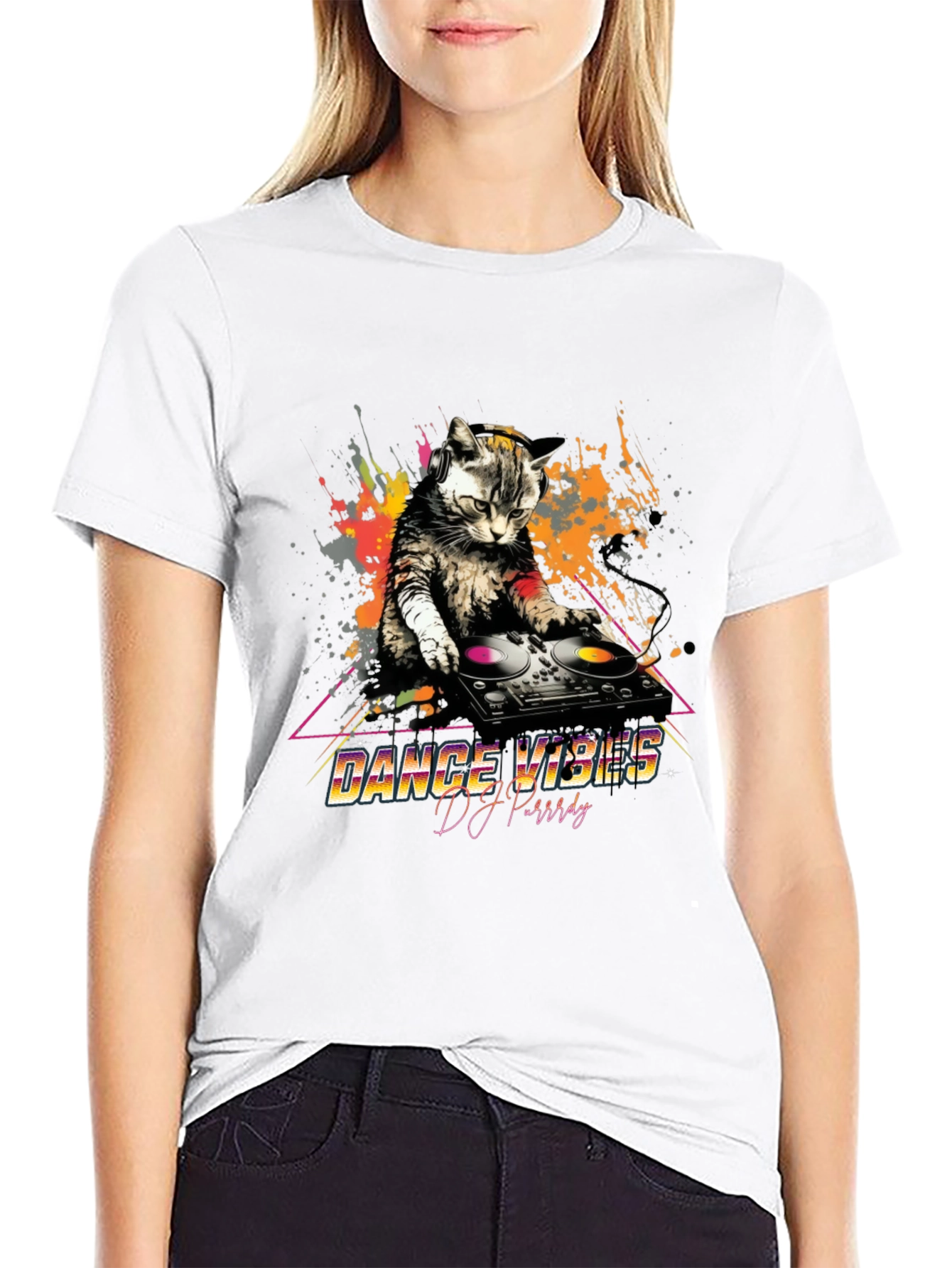 DJ Cat T-Shirt - Dance Vibes Graphic Tee