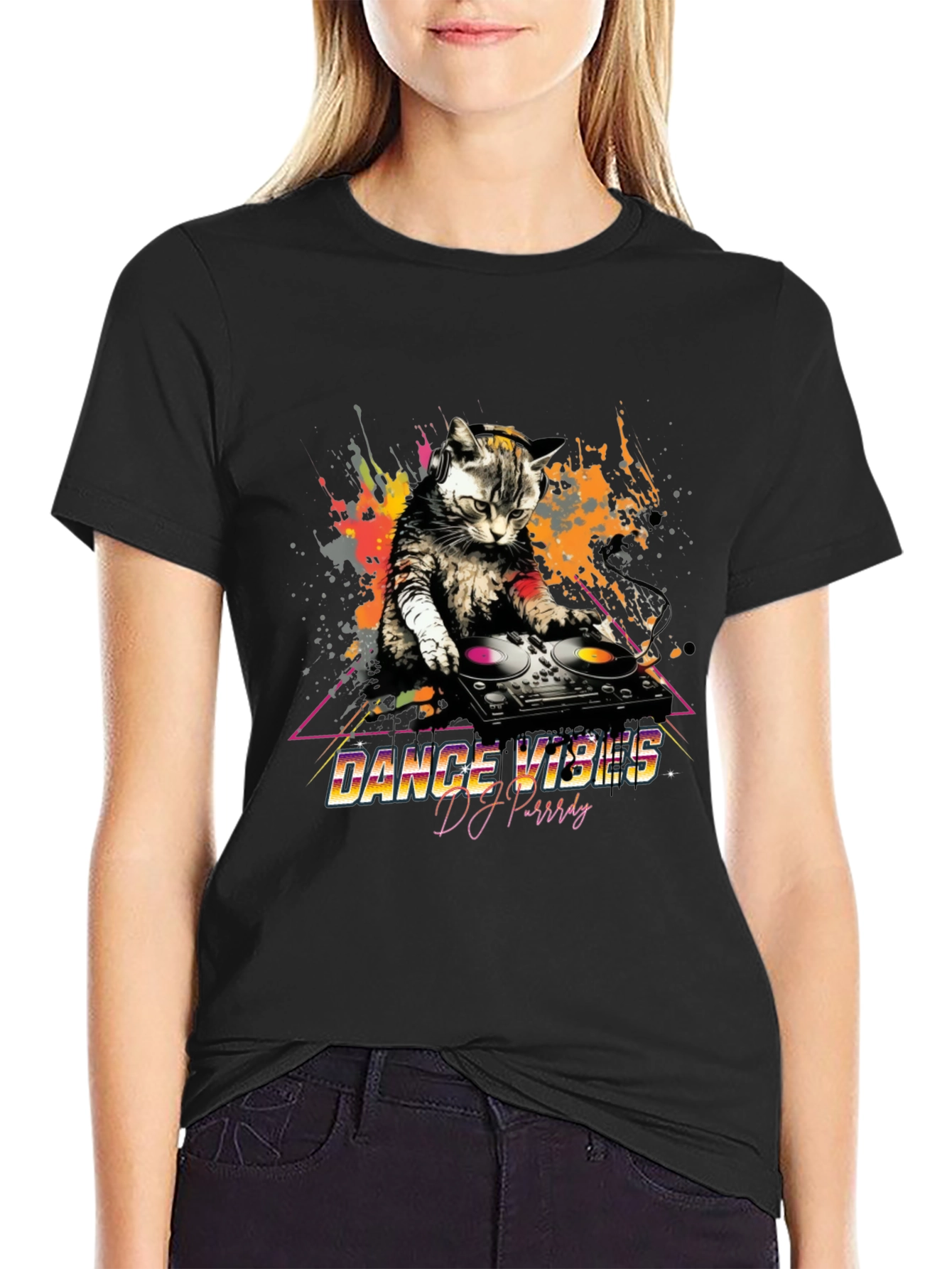 DJ Cat T-Shirt - Dance Vibes Graphic Tee