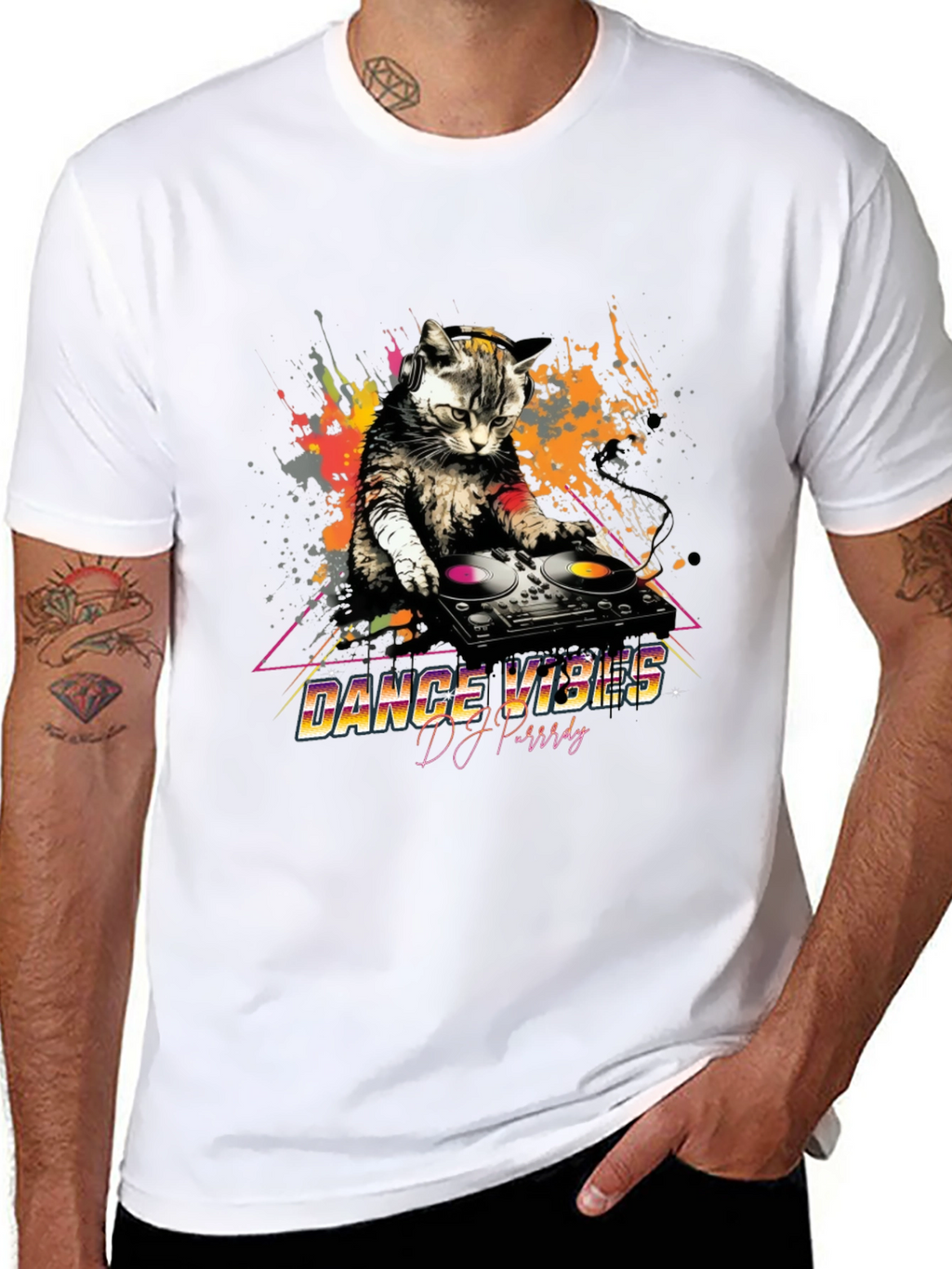 DJ Cat T-Shirt - Dance Vibes Graphic Tee