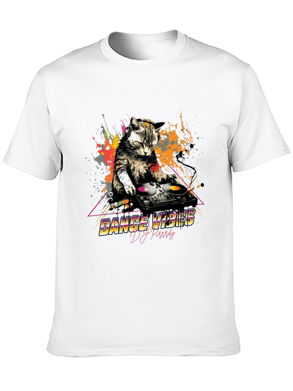 DJ Cat T-Shirt - Dance Vibes Graphic Tee