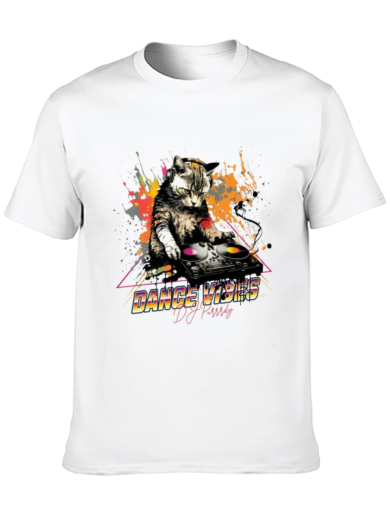 DJ Cat T-Shirt - Dance Vibes Graphic Tee