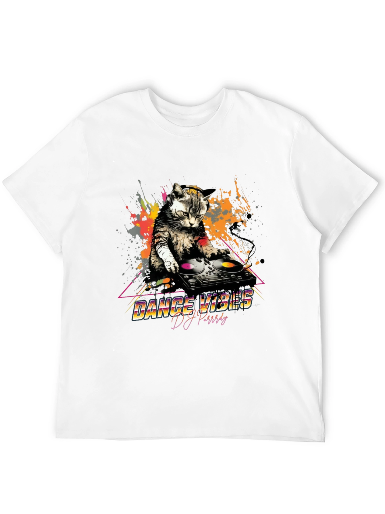 DJ Cat T-Shirt - Dance Vibes Graphic Tee