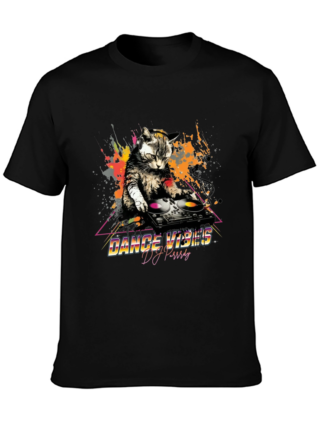 DJ Cat T-Shirt - Dance Vibes Graphic Tee