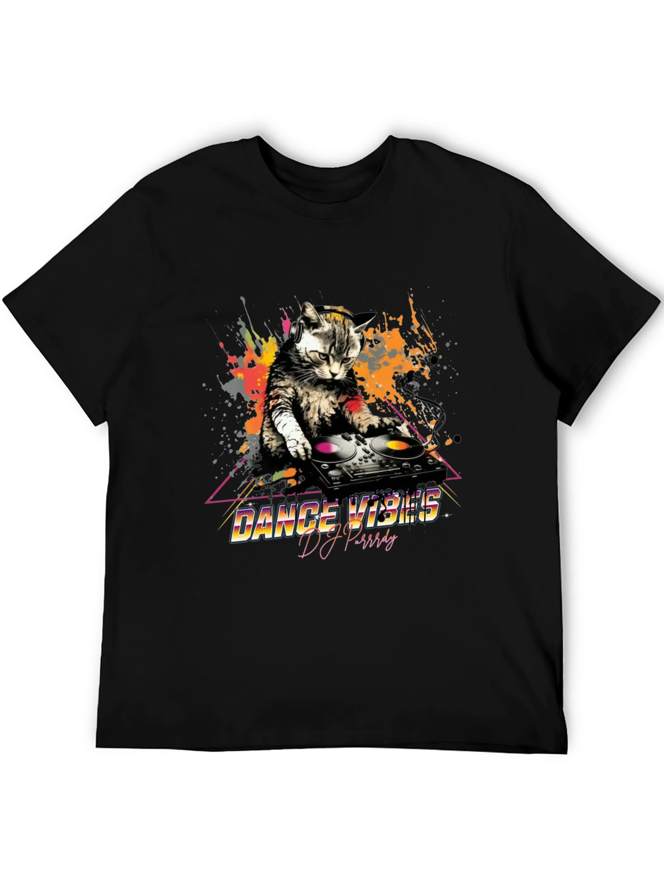 DJ Cat T-Shirt - Dance Vibes Graphic Tee