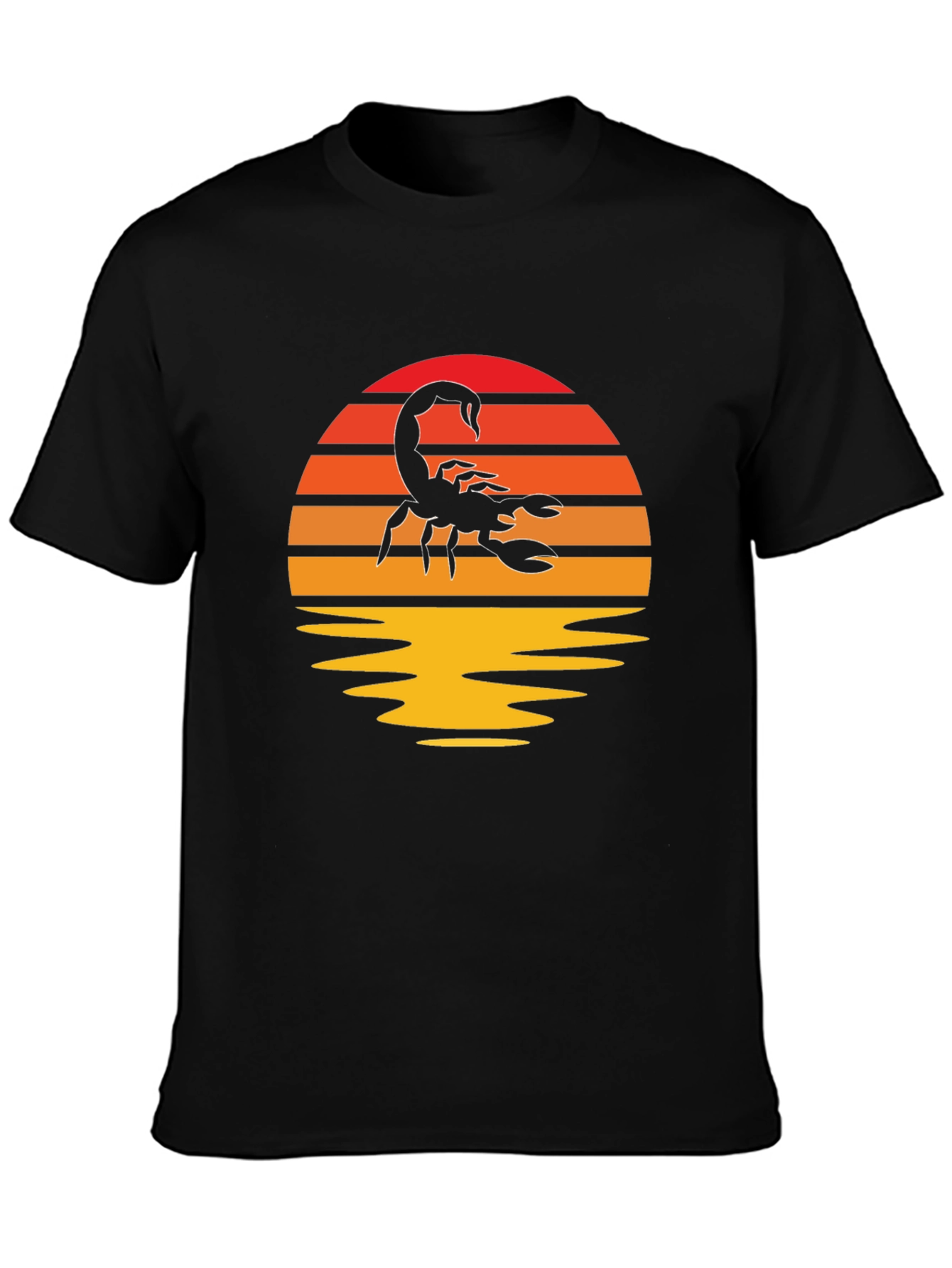 Scorpion Sunset Graphic Tee - Black Cotton T-Shirt