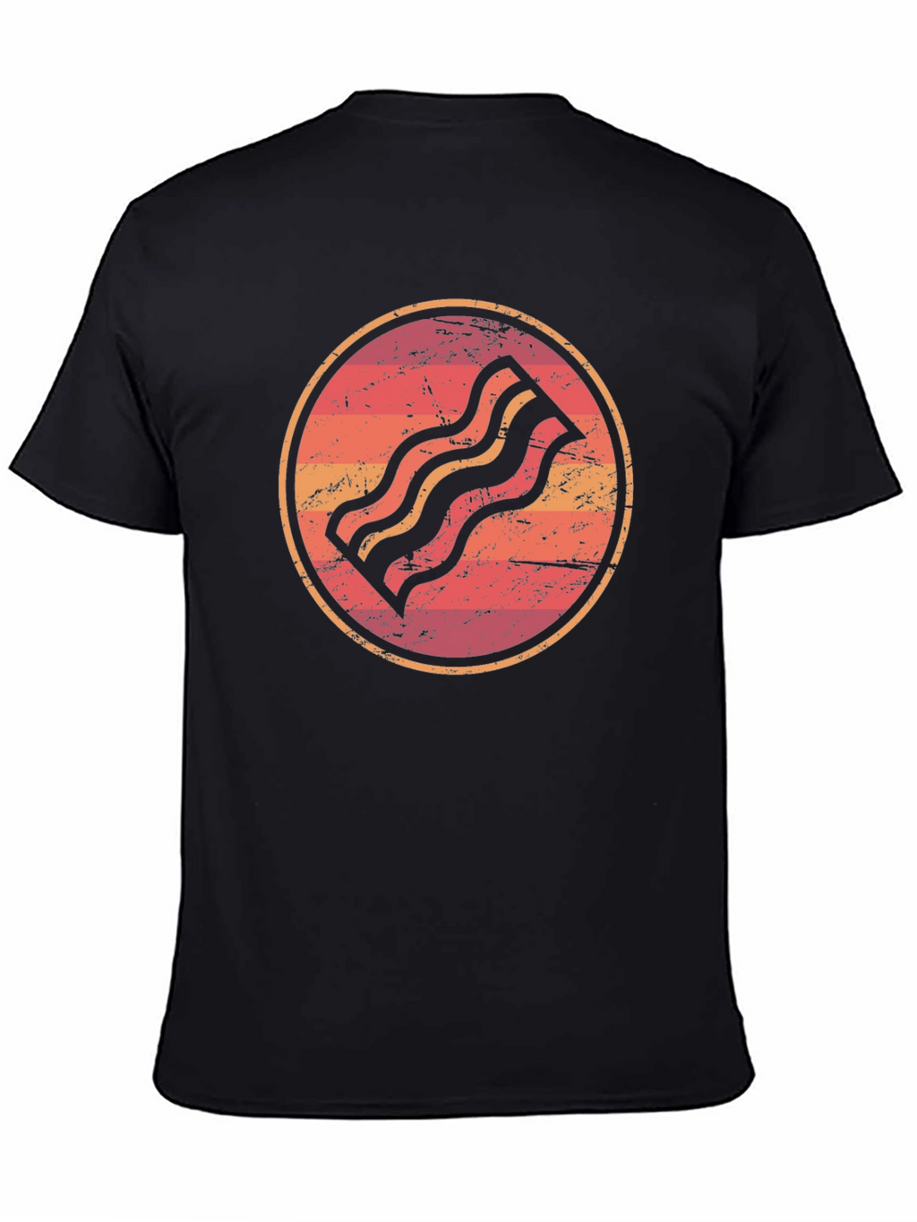 Retro Bacon Graphic Tee - Black Unisex T-Shirt