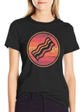 Retro Bacon Graphic Tee - Black Unisex T-Shirt