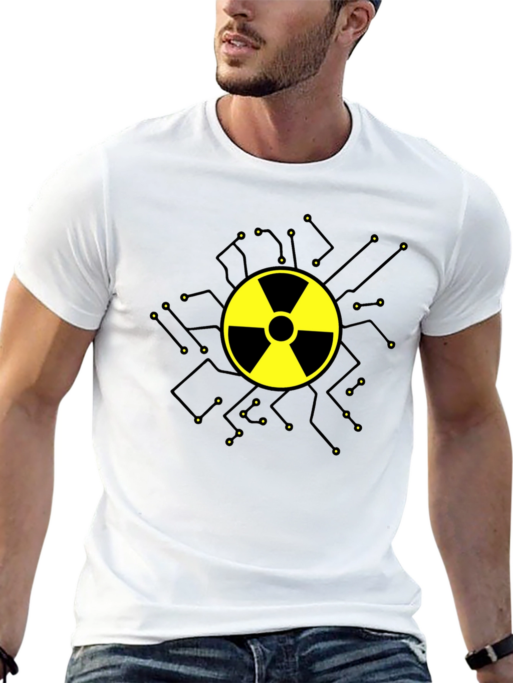 Radioactive Symbol Graphic T-Shirt - Black Cotton