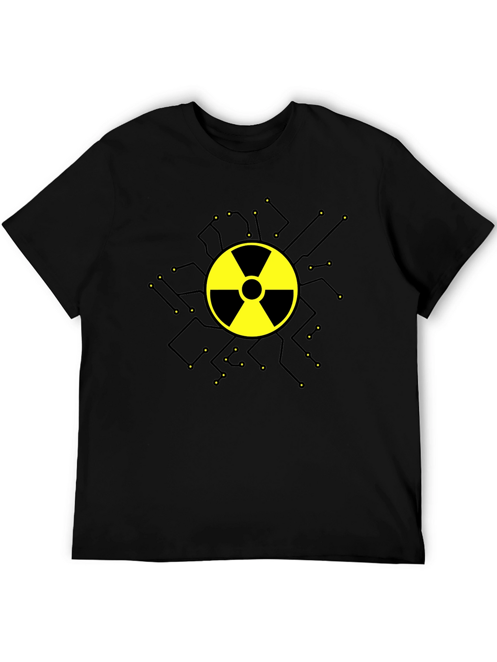 Radioactive Symbol Graphic T-Shirt - Black Cotton