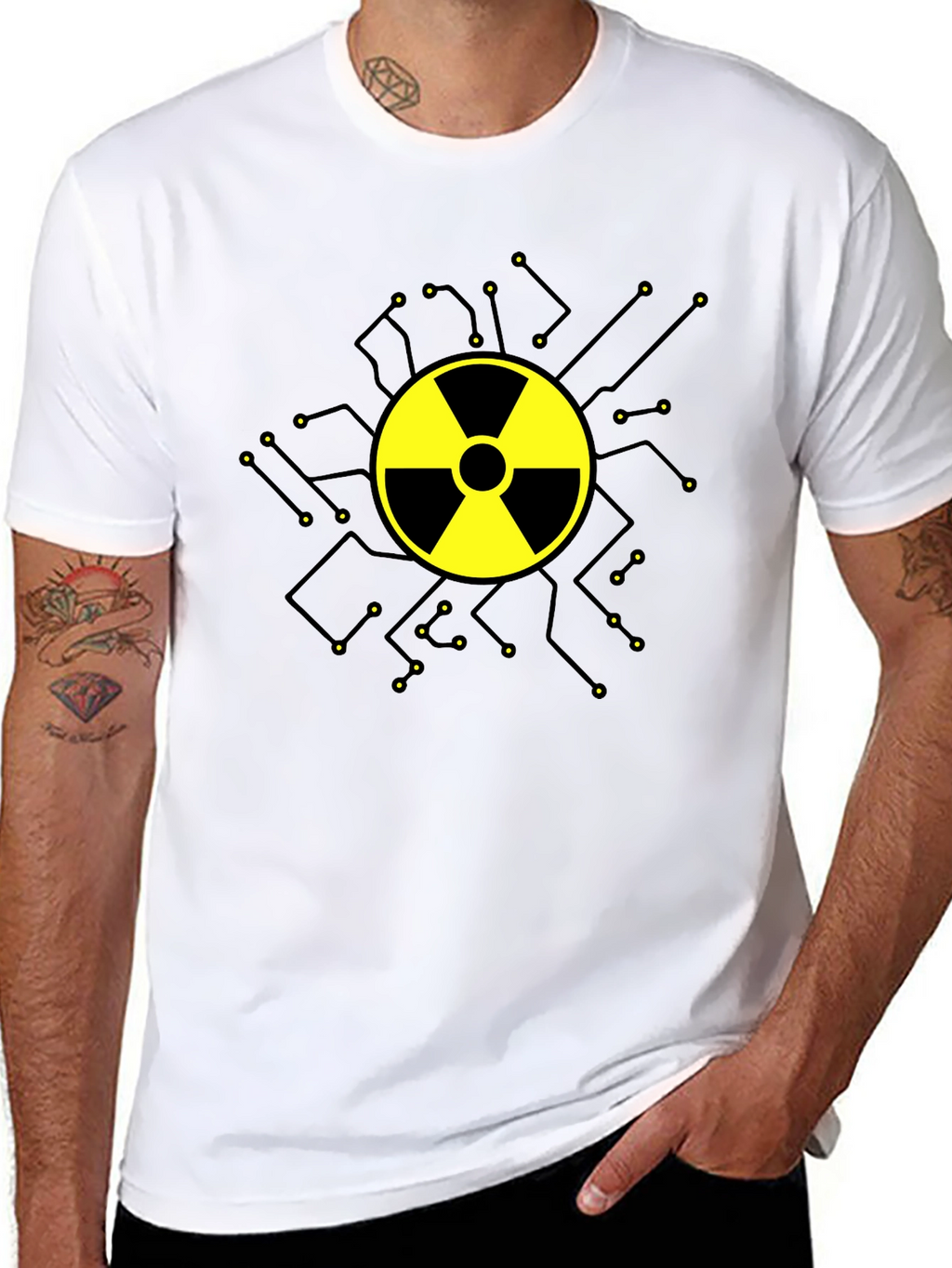Radioactive Symbol Graphic T-Shirt - Black Cotton