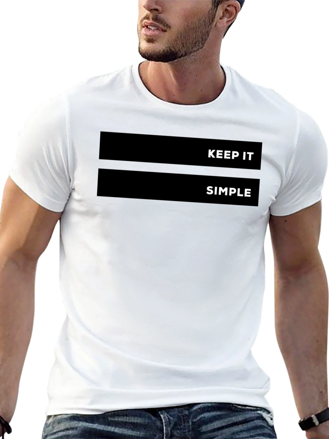 Keep It Simple Black Graphic Tee Shirt