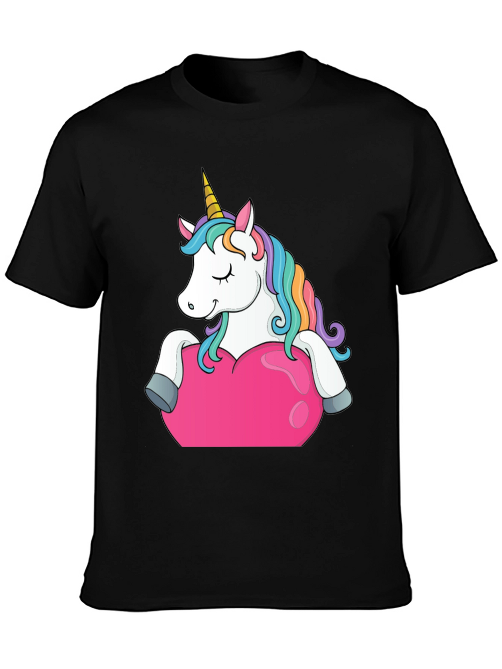 Unicorn Heart Graphic Tee - Black