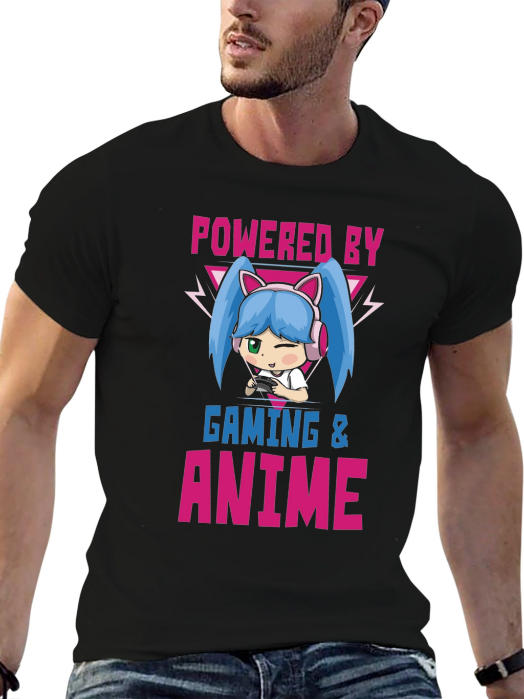 Powered by Gaming & Anime T-Shirt