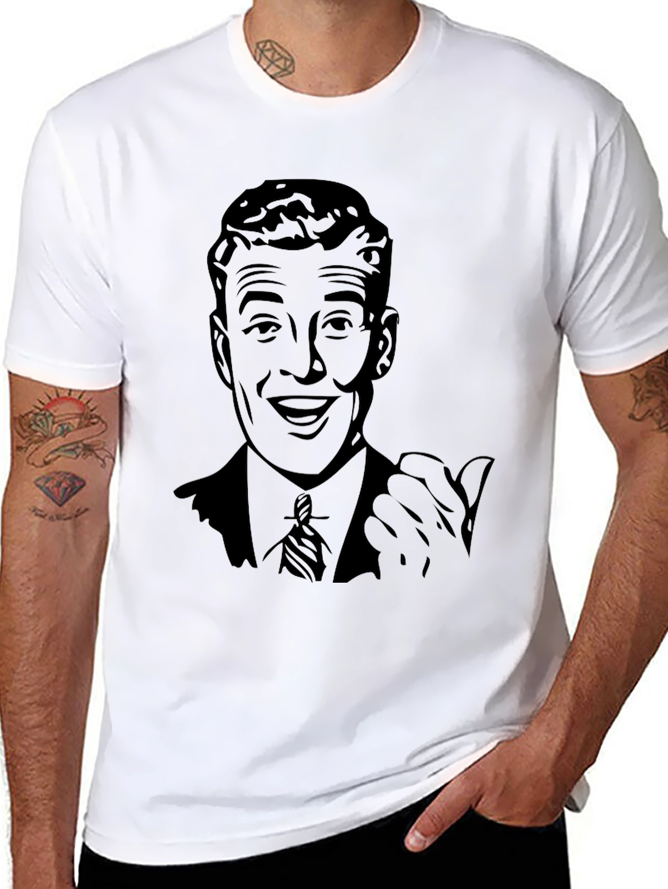 Retro Man Graphic Tee - Black