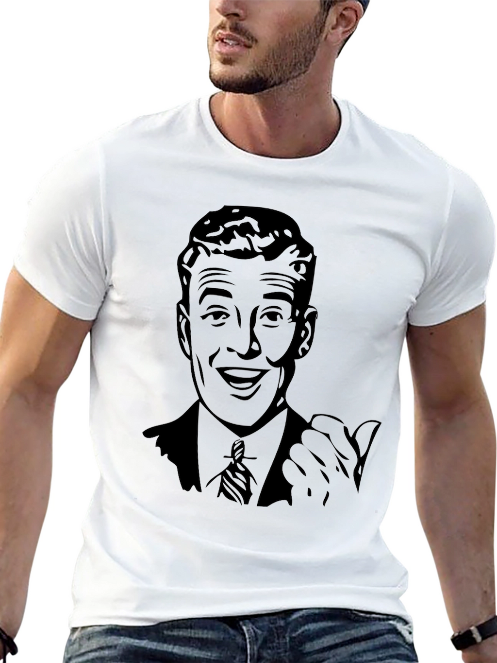 Retro Man Graphic Tee - Black