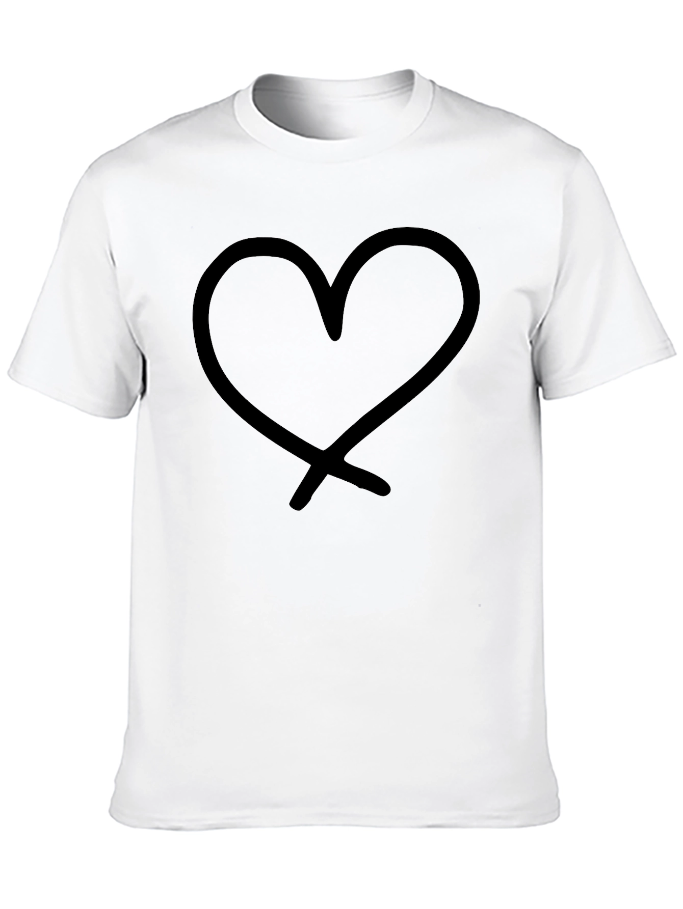 Heart Graphic Tee - Black Casual Shirt