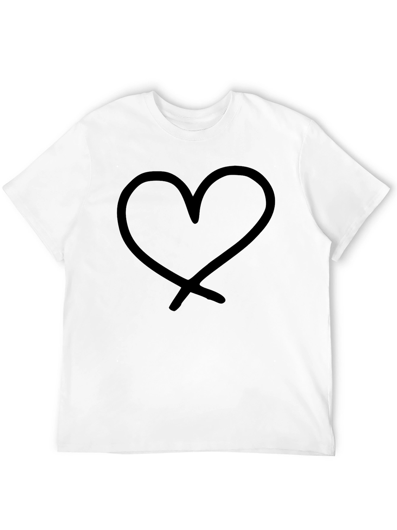 Heart Graphic Tee - Black Casual Shirt