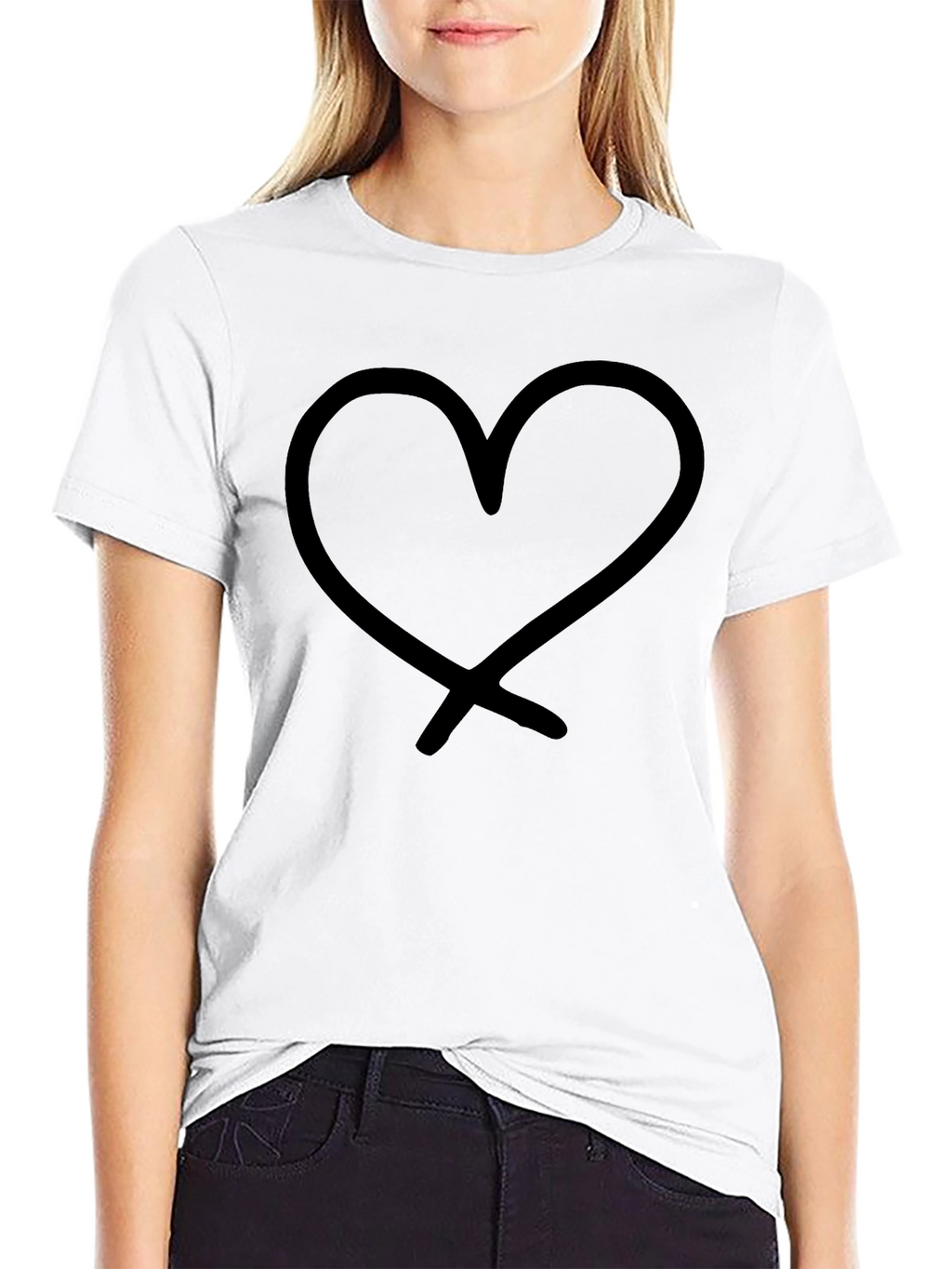 Heart Graphic Tee - Black Casual Shirt
