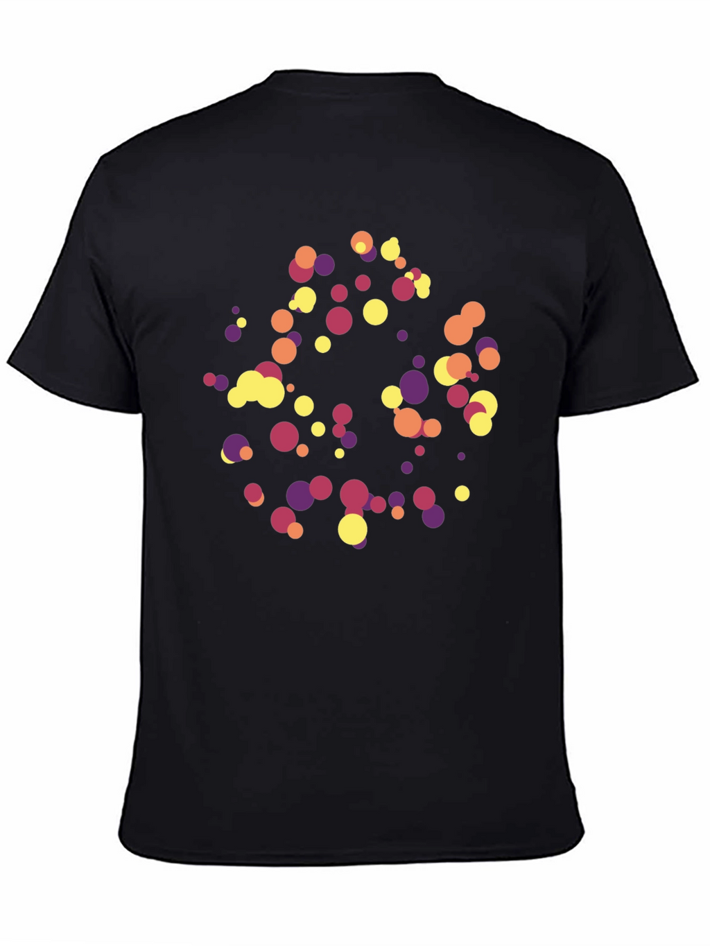 Abstract Polka Dot Graphic Tee - Trendy Black T-Shirt