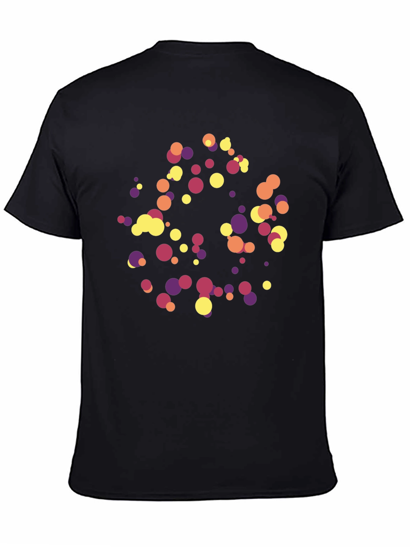 Abstract Polka Dot Graphic Tee - Trendy Black T-Shirt