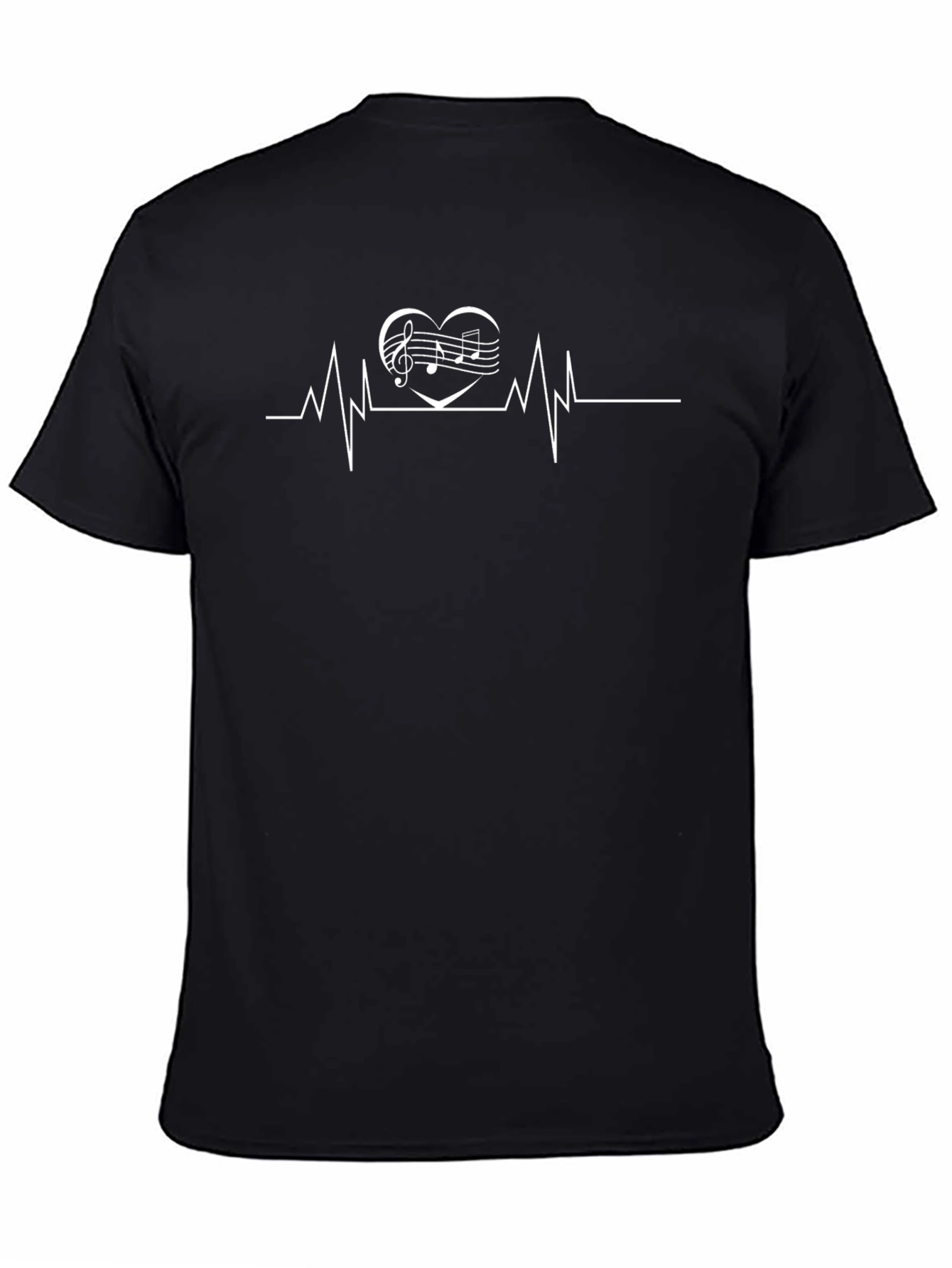 Music Heartbeat Graphic Tee - Black T-Shirt