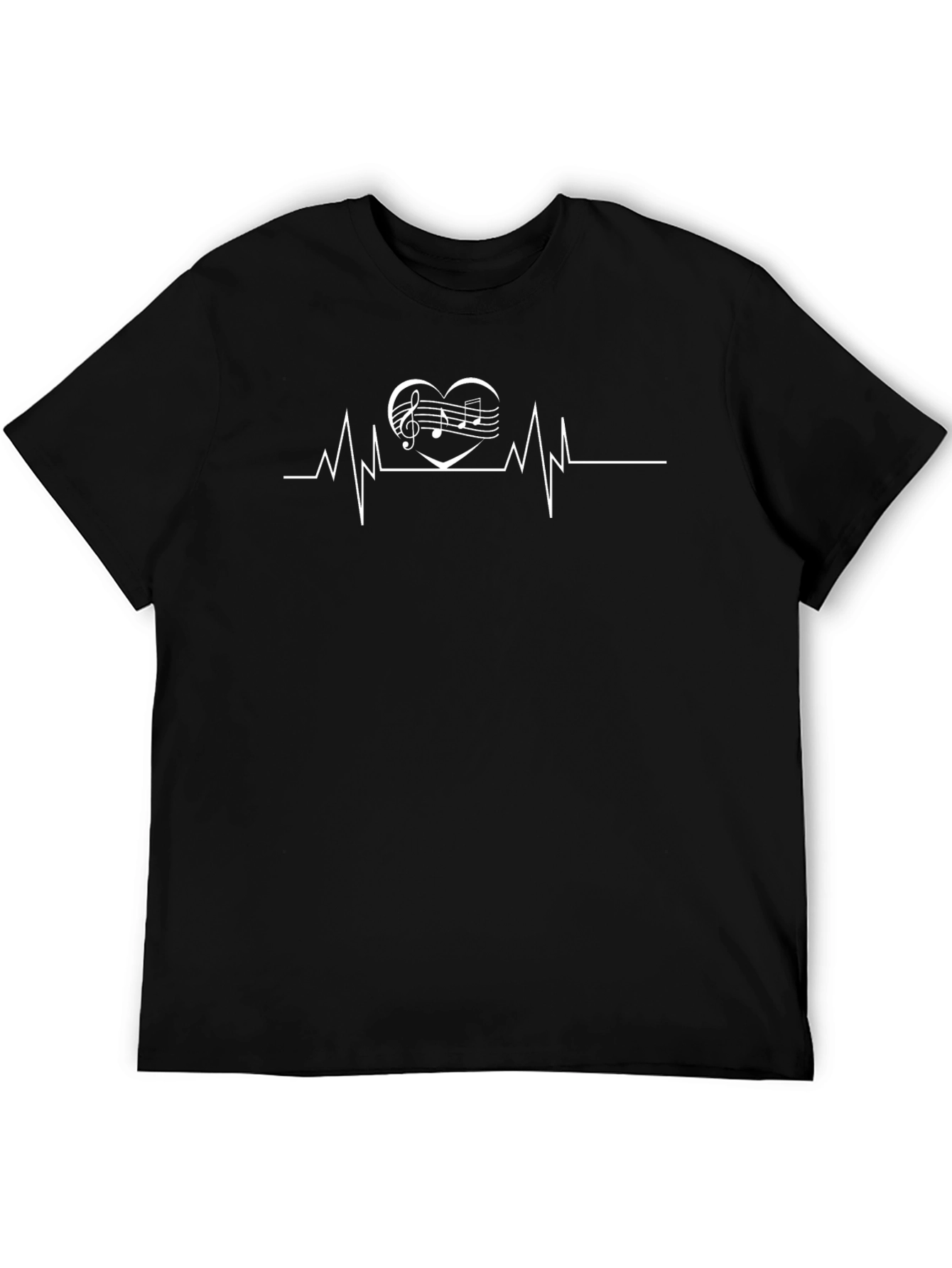 Music Heartbeat Graphic Tee - Black T-Shirt