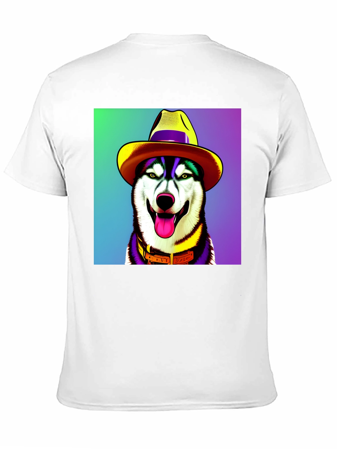 Dog in Hat Graphic Tee - Quirky Style