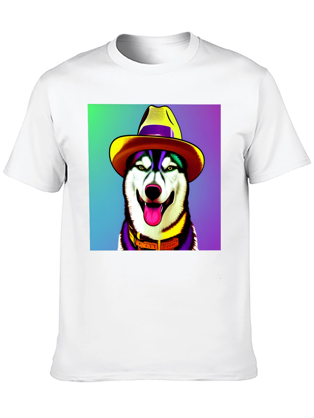 Dog in Hat Graphic Tee - Quirky Style