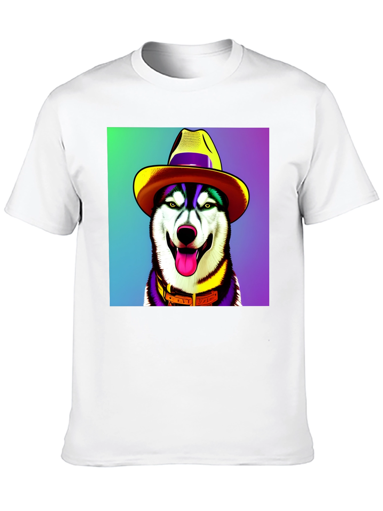Dog in Hat Graphic Tee - Quirky Style
