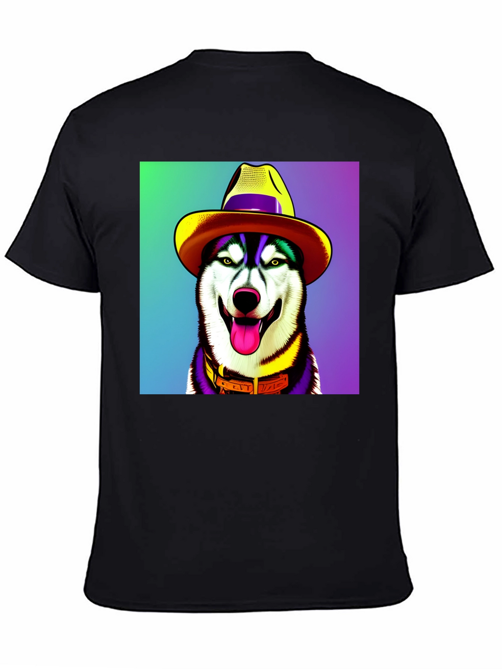 Dog in Hat Graphic Tee - Quirky Style