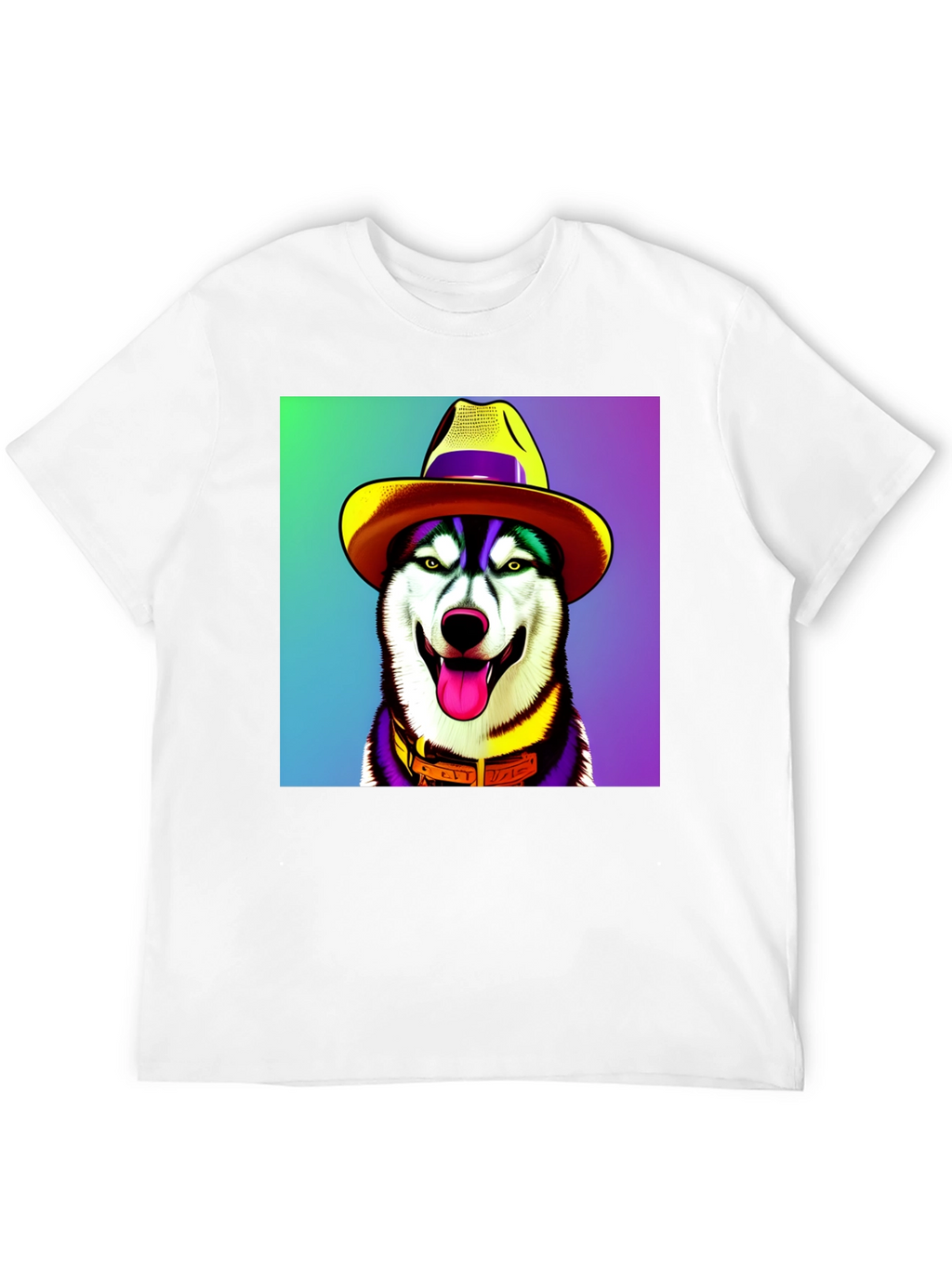 Dog in Hat Graphic Tee - Quirky Style
