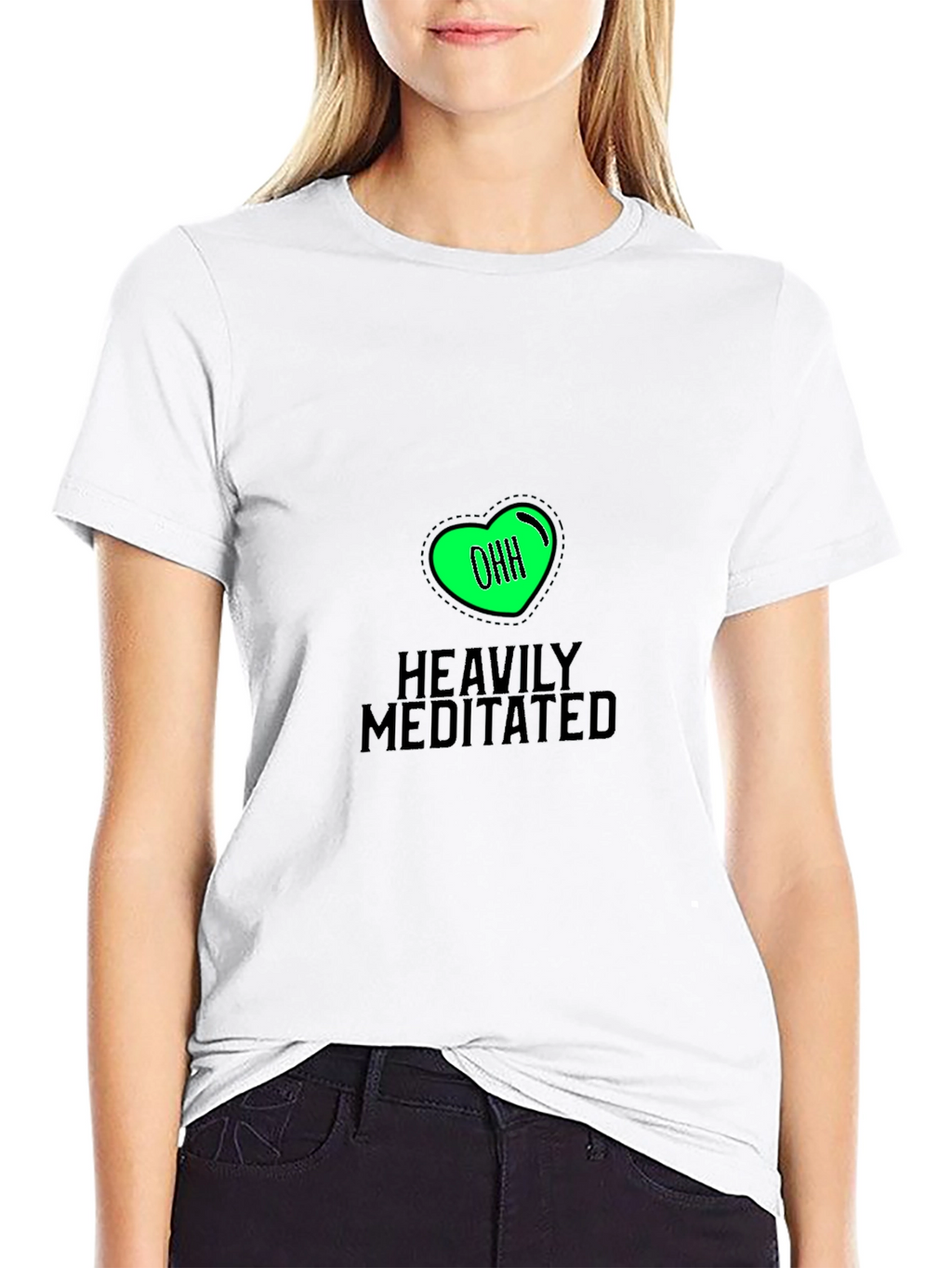 Heavily Meditated Black T-Shirt - Relaxed Fit