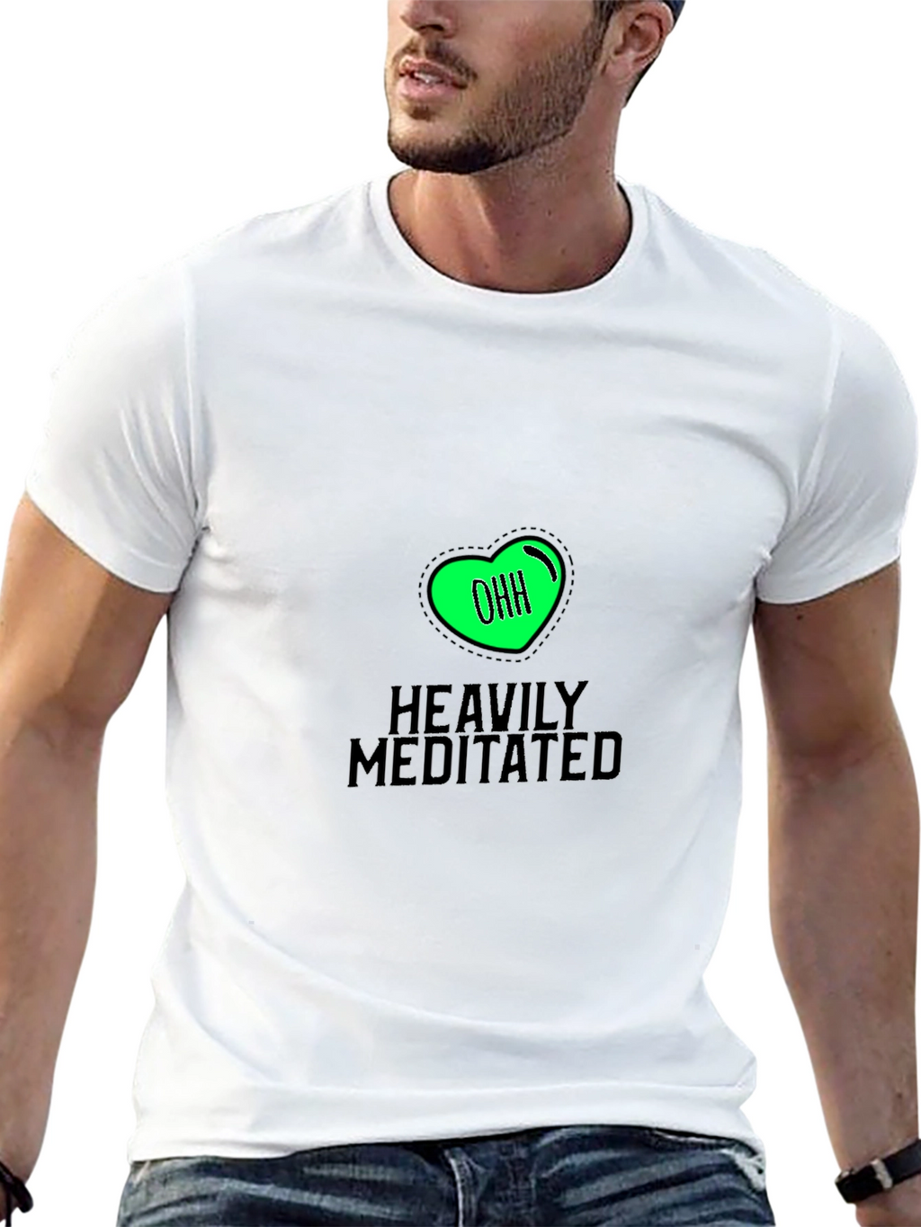 Heavily Meditated Black T-Shirt - Relaxed Fit