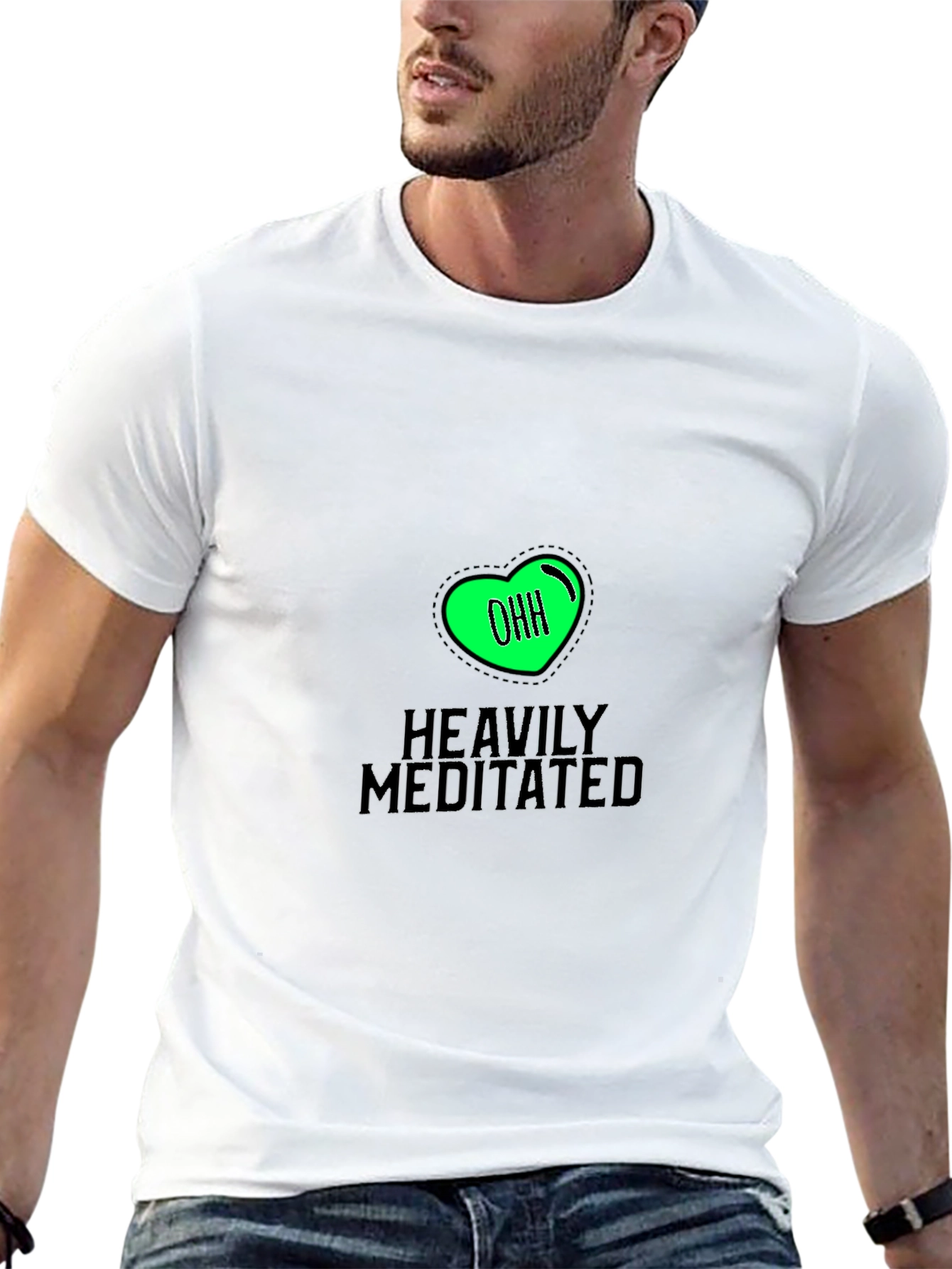 Heavily Meditated Black T-Shirt - Relaxed Fit