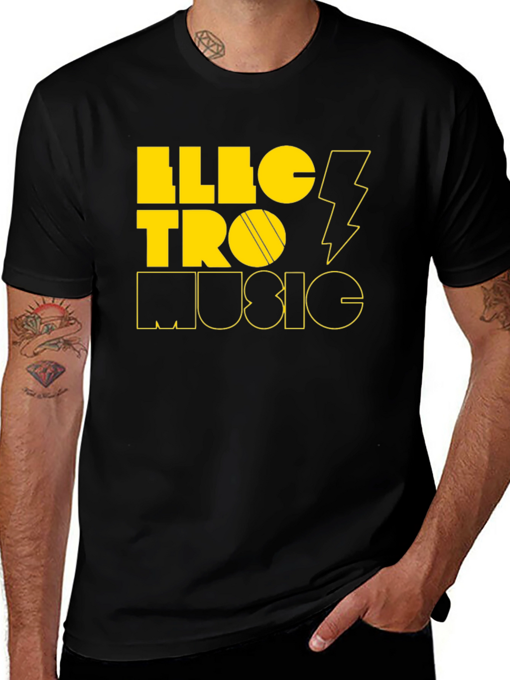 Electro Music Black Graphic Tee
