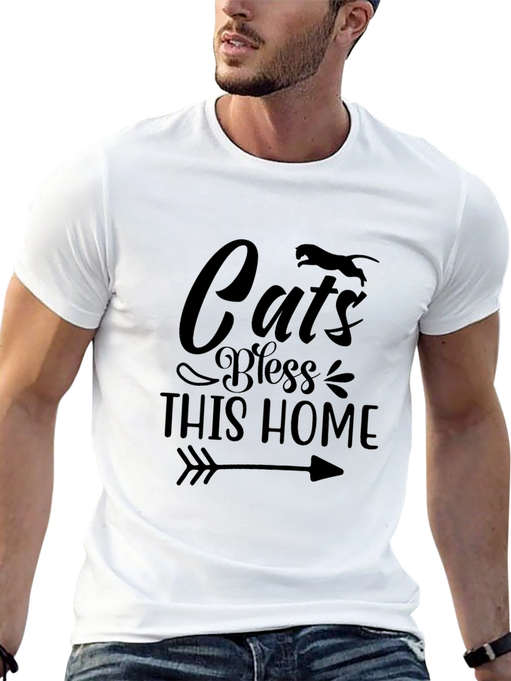 Cats Bless This Home Graphic Tee