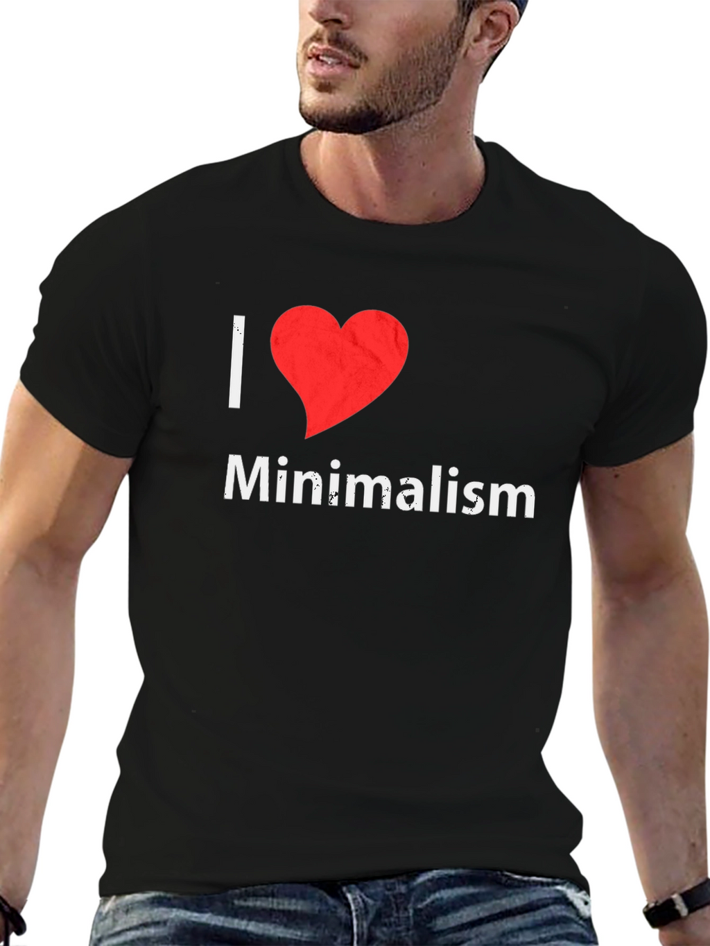I Heart Minimalism Graphic Tee - Black