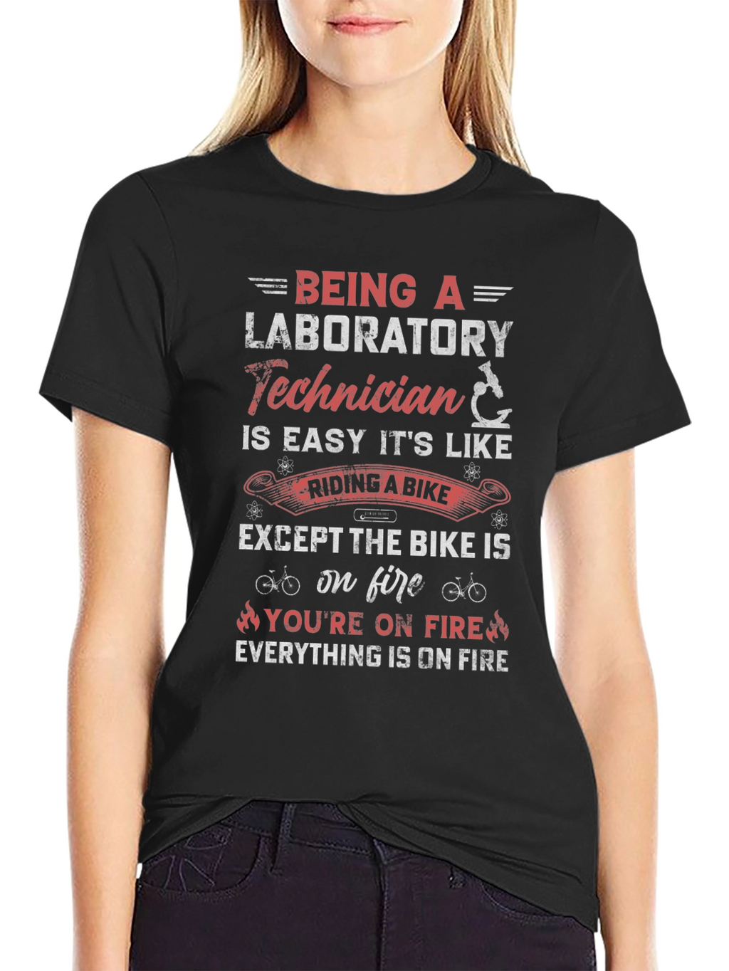 Laboratory Technician Riding a Bike T-Shirt