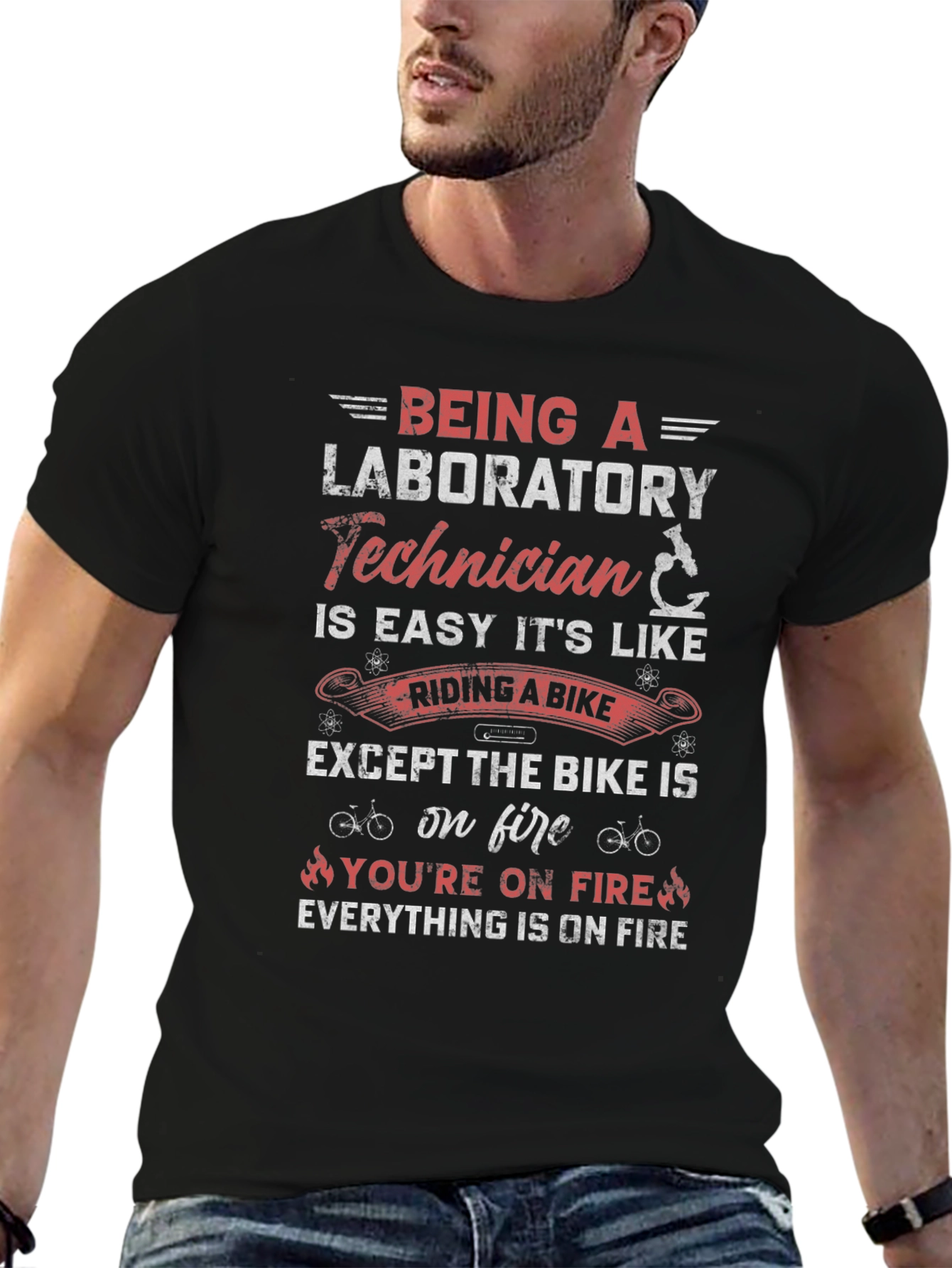 Laboratory Technician Riding a Bike T-Shirt