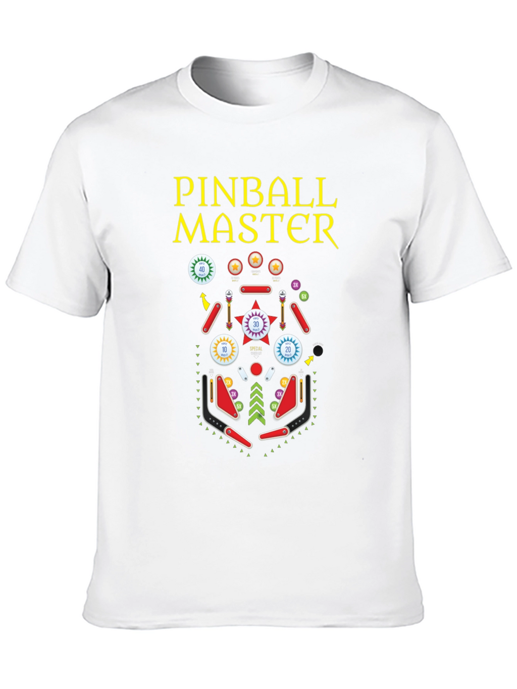 Pinball Master Graphic T-Shirt - Retro Arcade Style
