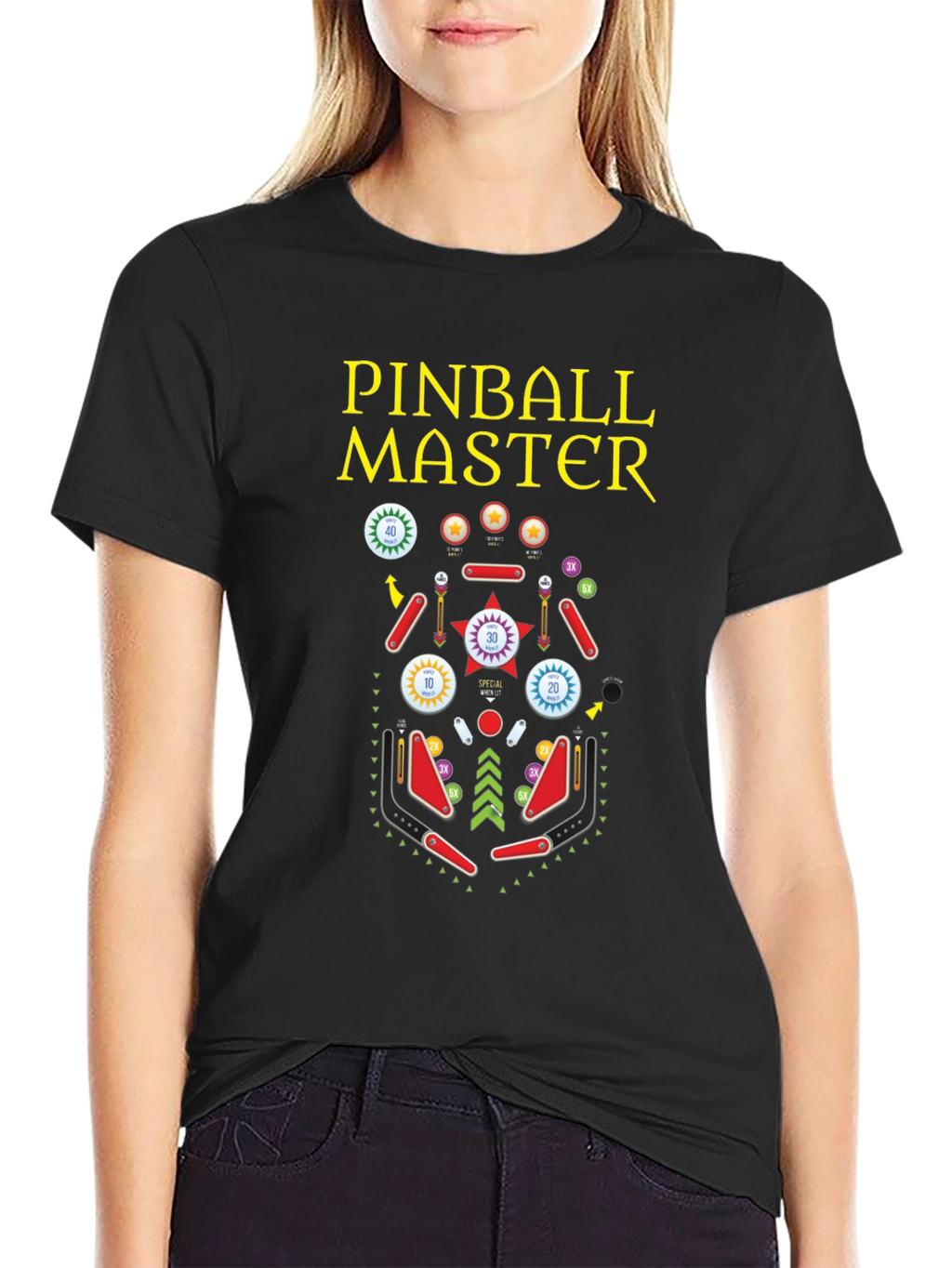 Pinball Master Graphic T-Shirt - Retro Arcade Style