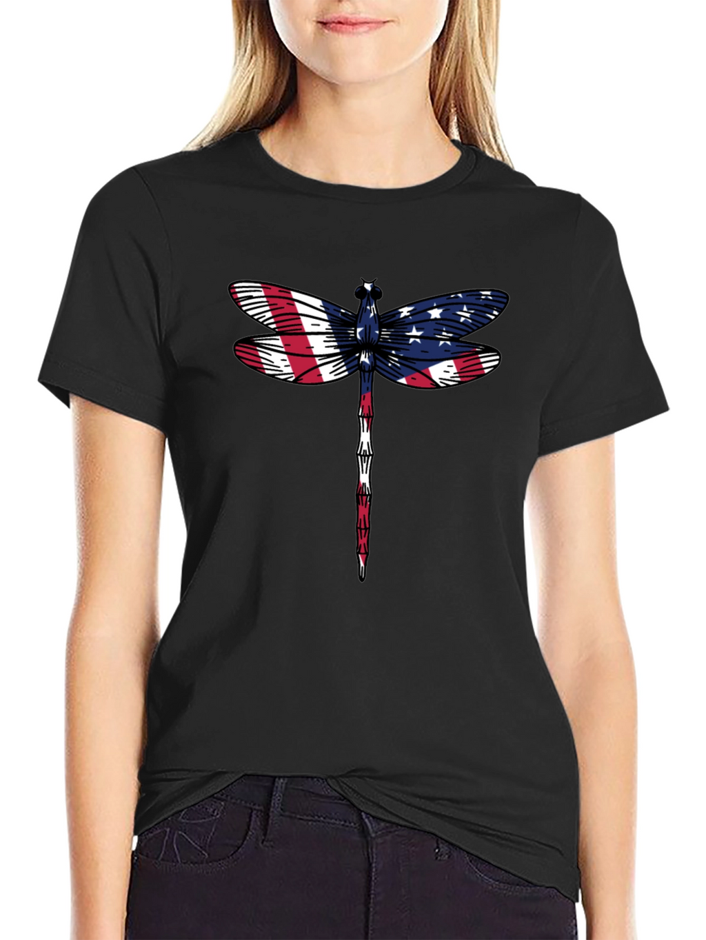 American Flag Dragonfly Graphic Tee