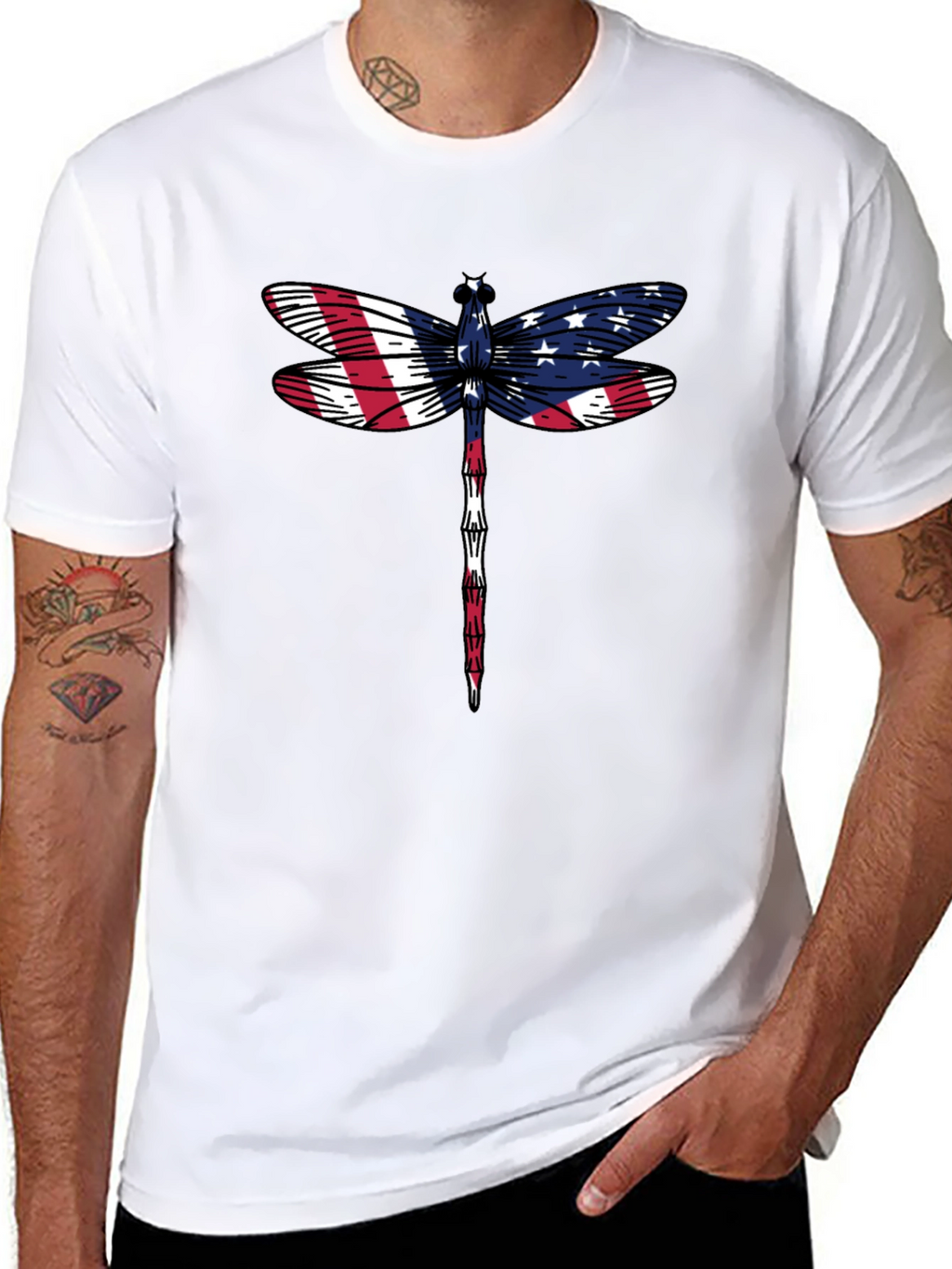 American Flag Dragonfly Graphic Tee
